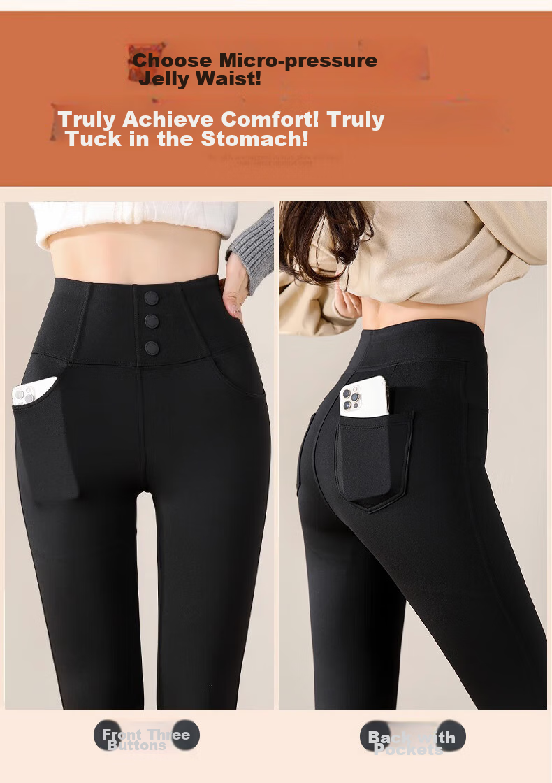 LangSha Leggings for Women, High-Waisted Tummy Control Butt-Lifting Shark Pants, Elastic Slim-Fit Ankle-Length with Three Velcro Straps for Autumn And Winter Outerwear 8