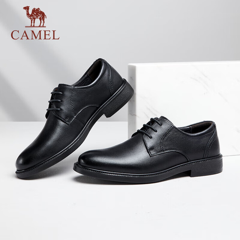 Мужские туфли CAMEL кожаные на шнуровке, модель GE12226983, черные, размер 43