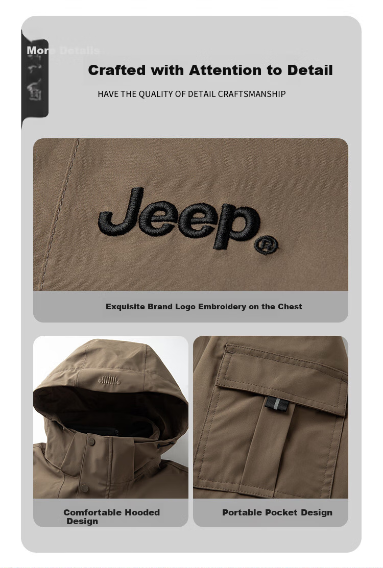 JEEP [Yuanzheng Series Windbreaker] High-End Three-In Jacket for Men, Spring And Autumn 2026 Outdoor Windproof Jacket for Me 4