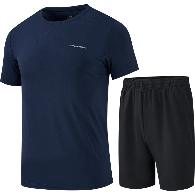 361° Men's Running Workout Set, Summer Fitness Casual Badminton Short-Sleeve Shorts Two-Piece Suit 652414001H-2