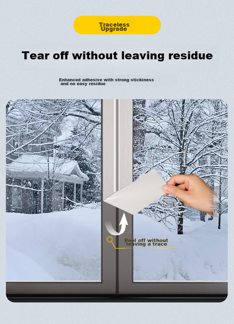 Yinbei Windproof Tape, Window Draft Sealing, Door And Window Gap Waterproofing, Winter Cold-Proofing, Heat Preservation, Invisible, 20m*6cm Black 7