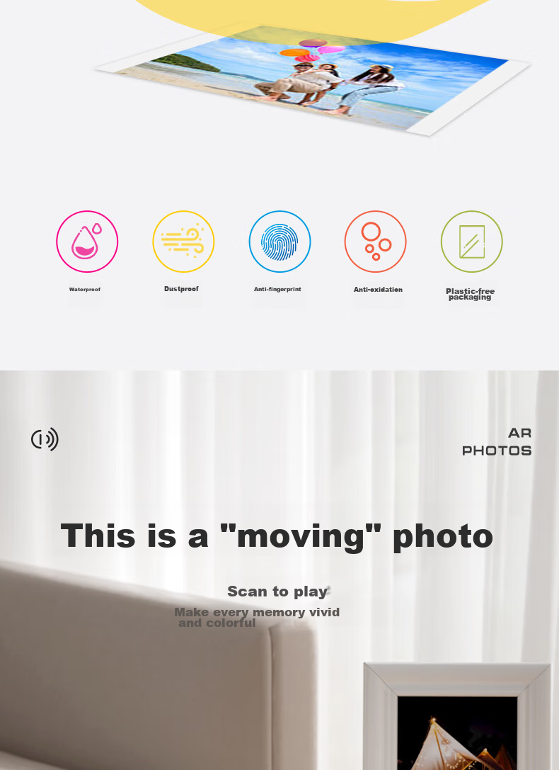 Jiyin N2 Wireless Home Photo Printer Color Printing Power Edition Automatic Laminating High Definition Supports 3-inch/6-inch Instant Photo Printer 10