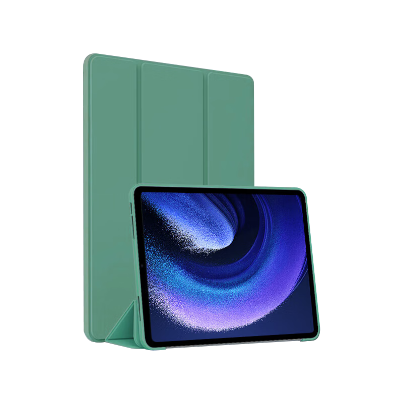 ALittleFlower Xiaomi Pad 7/7 Pro 11.2-inch 2024 Model Tri-fold Stand Protective Case Shockproof Lightweight Soft Cover Sleep Function Dark Night Green