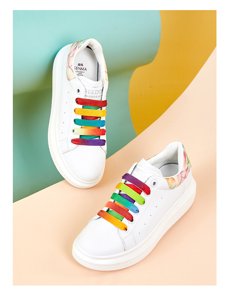 Senma Fashion Korean-Style Versatile Thick-Soled White Sneakers Breathable Comfortable Casual Shoes for Women 121134806 White Size 35 16