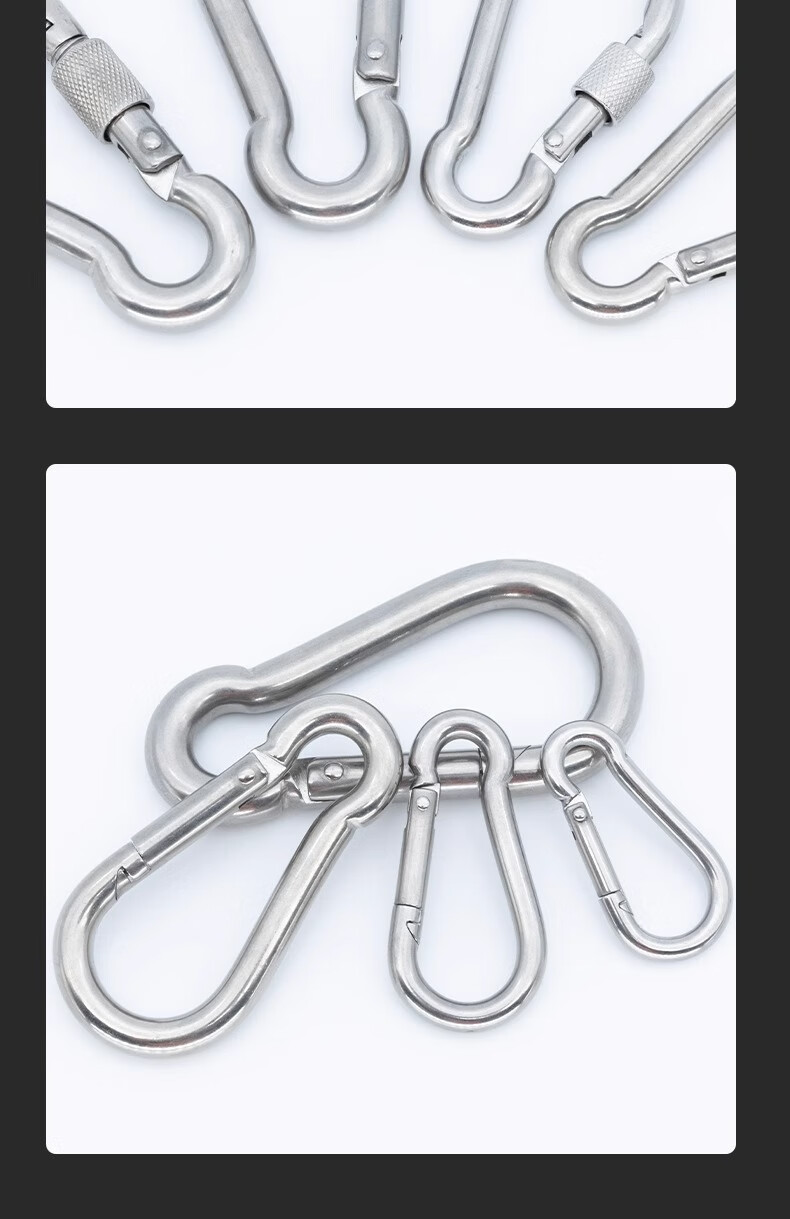 Kanle Outdoor Alloy Steel Carabiner, Quick-Release Spring Hook, Safety Lock, Ring Buckle, Dog Leash Clip 2