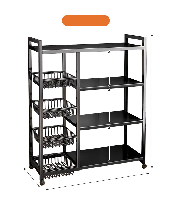 Yupin Floor Storage Rack, Multi-Layer Kitchen Organizer for Oven, Cookware And Vegetable Storage Shelf, ZW170 Four-Tier 120 14