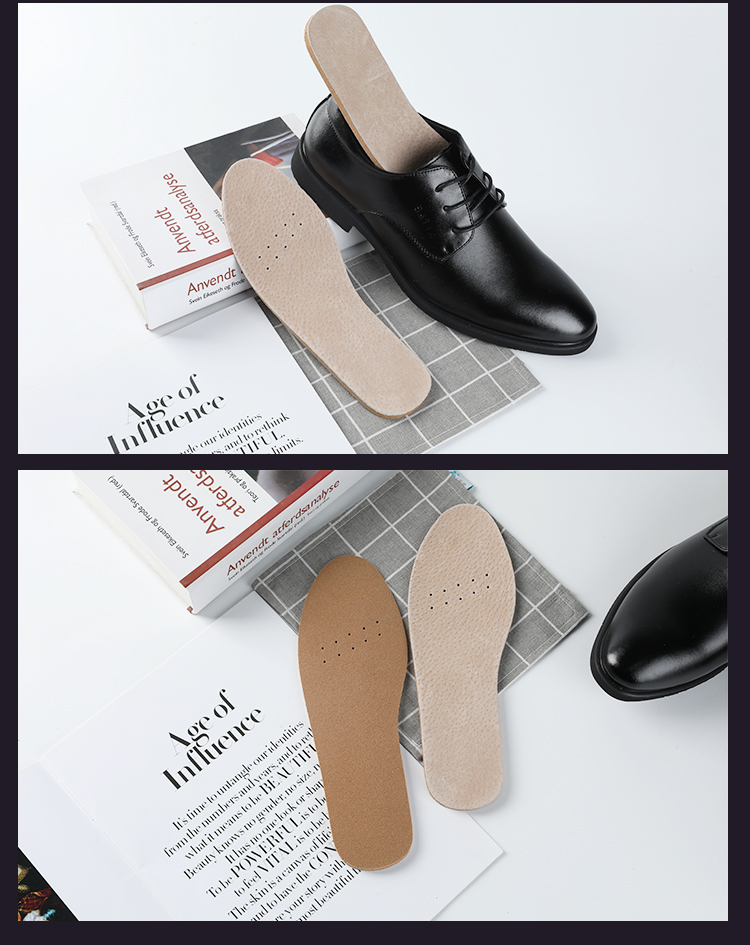 FOOTOPPO Leather Shoe Insoles for Men And Women, Genuine Leather Sweat-Absorbing Thin Breathable Foot Cushioning Functional Casual Leather Insoles, Thickened 12