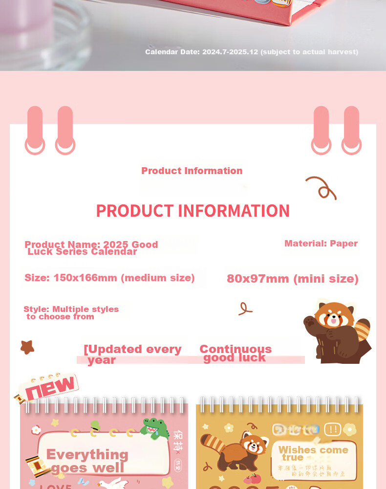 Class 3-2 2026 Creative Cartoon Lucky Desktop Calendar Small Ornament 2025 Monthly Planner Daily Countdown Memo Large Size 2