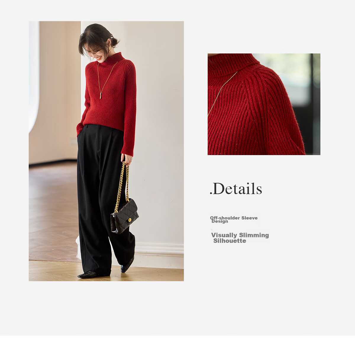 She Enjoy Christmas Round Neck Knit Sweater Women's Party Red Sweater Women's Color Dot Design Knit Top T53Z096 14