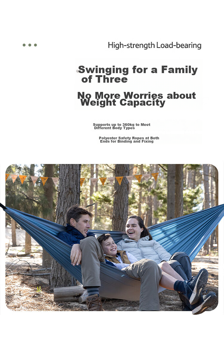 Naturehike Portable Hammock for Outdoor Camping, Lightweight Thick Anti-Rollover Swing Cradle - Light Bean Green - Single Perso 5
