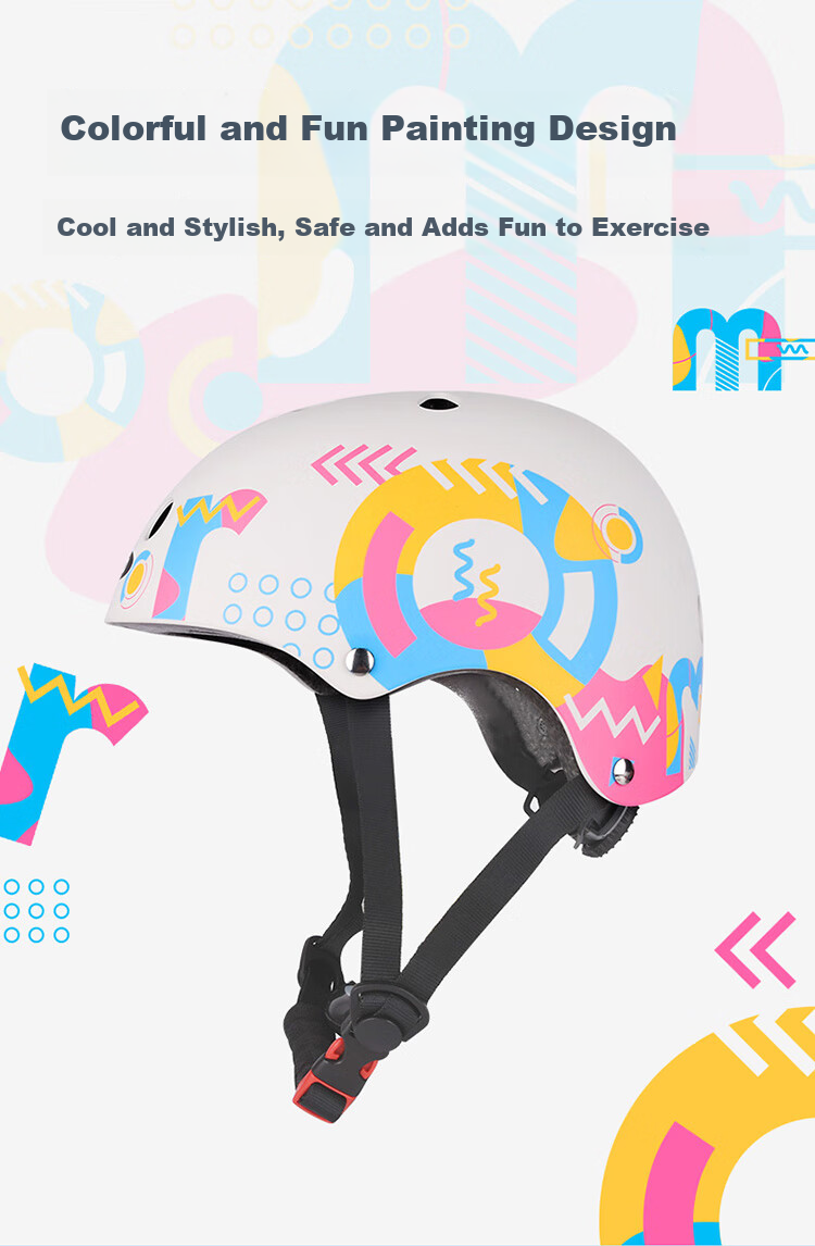 Micro Maiguo Children's Sports Helmet, Roller Skating Skateboarding Cycling Outdoor Adjustable Protective Safety Helmet, Colorful Helmet, Size S 4