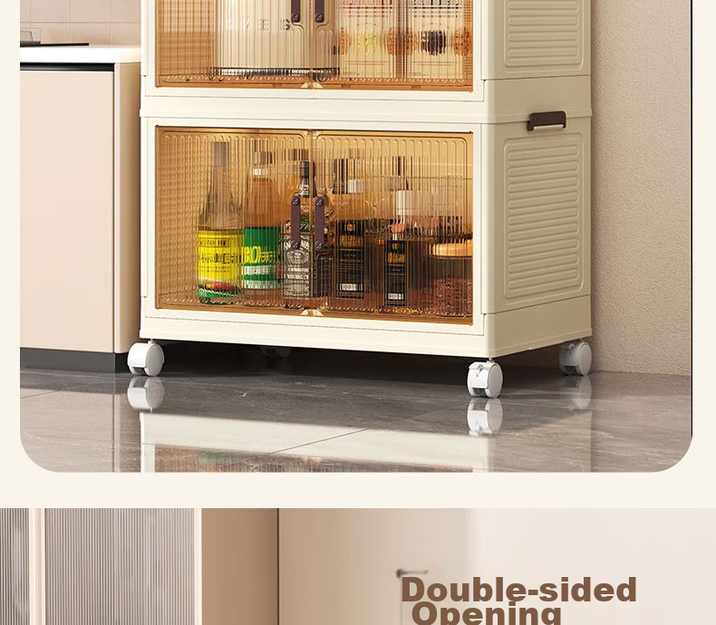 Shunyou Storage Cabinet, Wheeled Organizer Box, Foldable Wardrobe, Kitchen Storage Unit SY-608 4