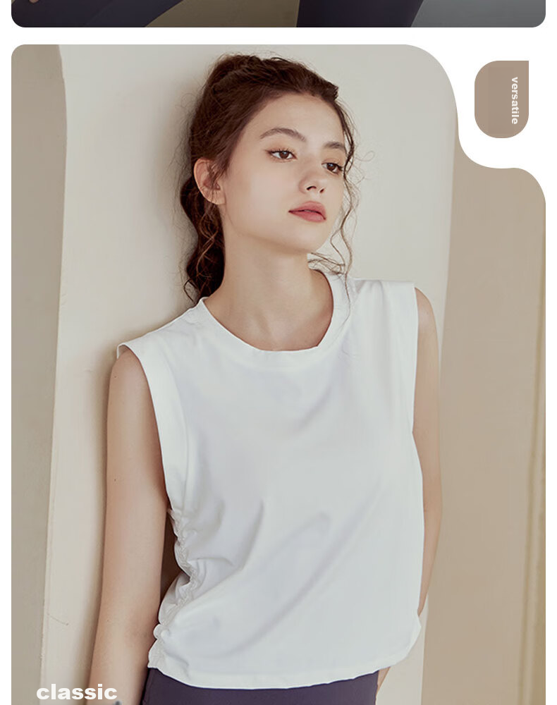 XUEXIMAN Yoga Wear for Women, Loose-Fitting Sports Tank Top, Summer Short Style, Sexy Cover-Up, Training Running Fitness Sleeveless Top Vest 6