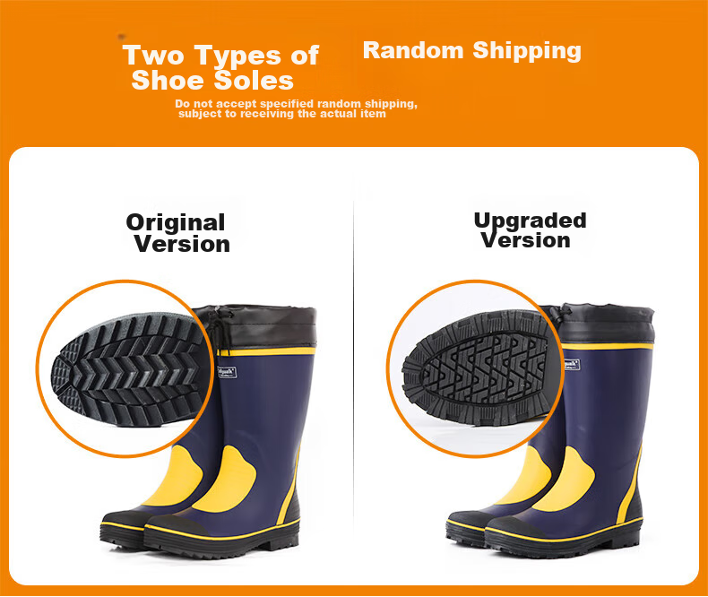Jolly Walk Water Boots, Rain Boots for Men, High-Top Waterproof Shoes, Long Fishing Boots, Car Washing Waterproof Overshoes, Rubber Shoes JW211 Blue And Yellow 41 1
