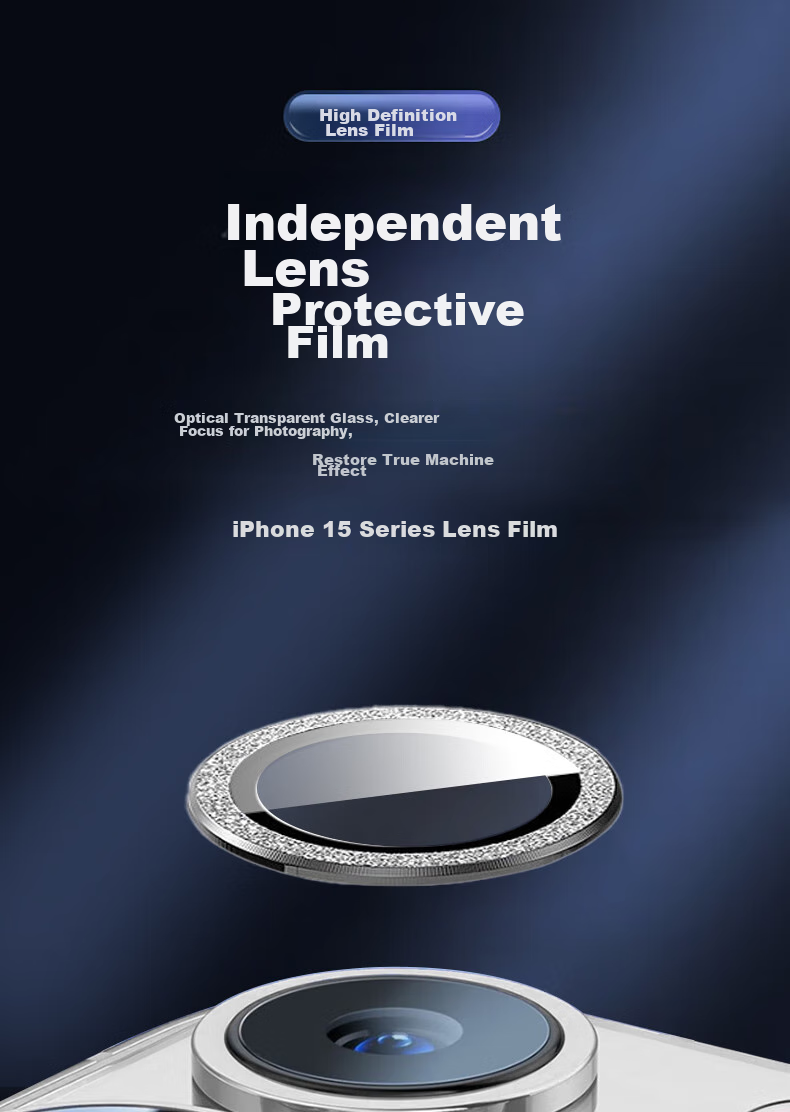 ESCASE Lens Protector for Apple IPhone 16 Pro, IPhone 16 Pro Max Tempered Glass Film, Metal Rear Camera Full Coverage High-Definition Sapphire Wear-Resistant Eagle Eye Colorful 1