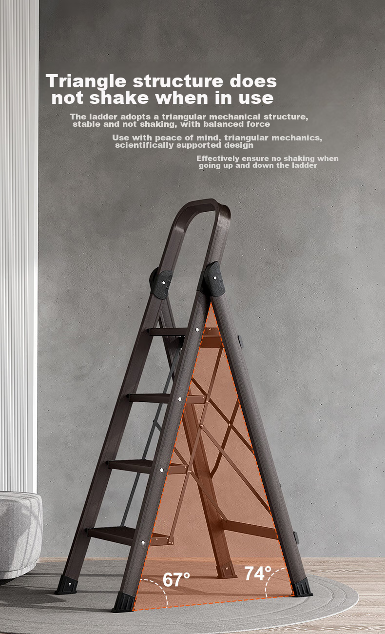 AOPENG Folding Ladder for Home Use, Four-Step Thickened Aluminum Alloy Indoor And Outdoor Climbing Ladder, A-Frame Ladder for Engineering Projects 6