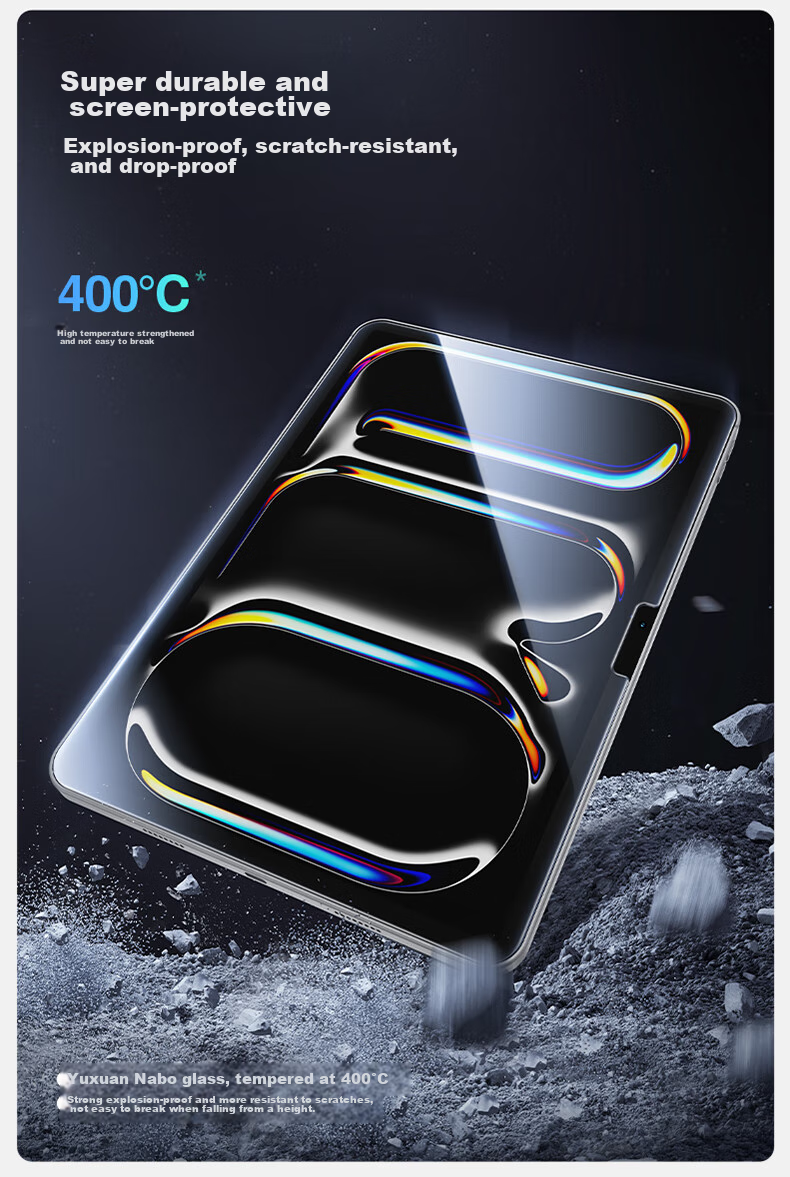 Shanmo Tempered Glass Screen Protector for IPad Pro 25/24 Inch [Automatic Dust Removal Quick Installation Box] Protective Film HD Tablet Screen Protector Full Coverage Shatterproof Anti-Fingerprint Ultra-Thi 7