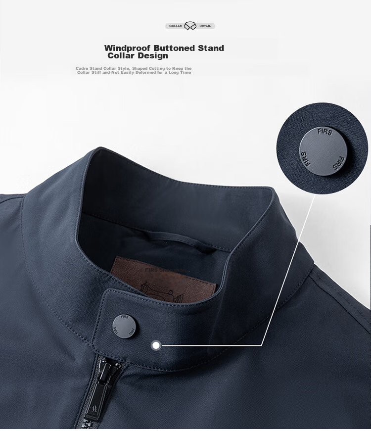 FIRS [Harington Stand-Up Collar] Jacket, Men's Coat, Business Casual Commute Wear, Triple-Protection Technology Menswear Outerwear 4