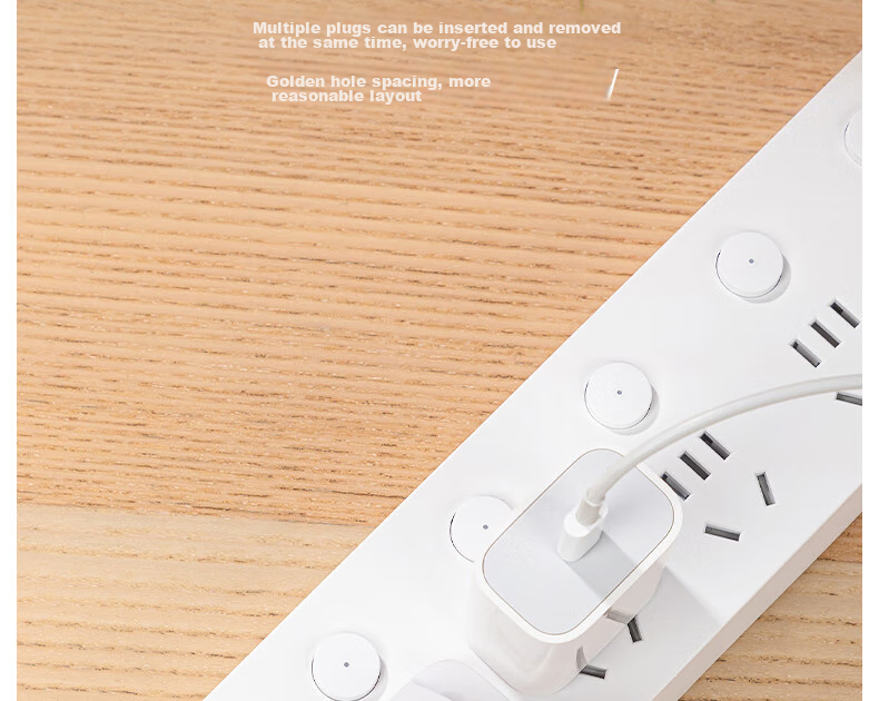 Deli Ya Bai Series National Standard Safe Power Strip/power Bar/power Board/power Extension Cord with Individual Switches And Protective Cover, 6 Outlets, 3 Meters, 33943(03) 18