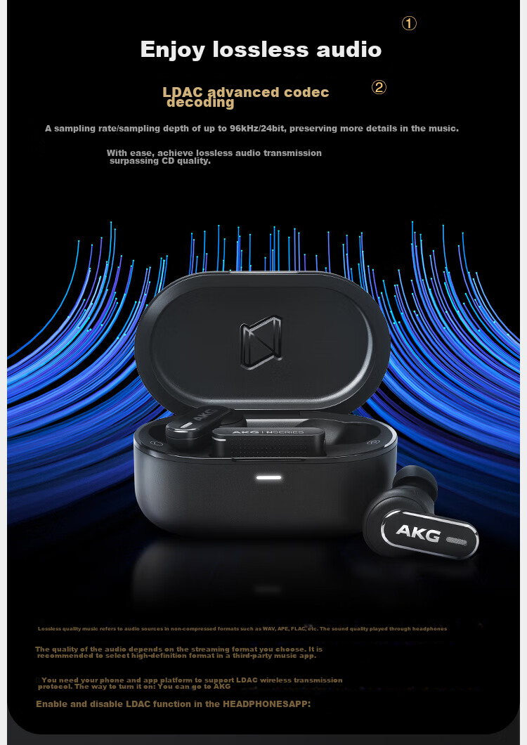 AKG N5 Wireless Bluetooth In-Ear Headphones, 2.4G Tri-Mode, Active Noise Cancellation, Gaming And Music Earphones, Compatible with Latest Apple And Huawei Models for Ultra-Long Battery Life, White 8