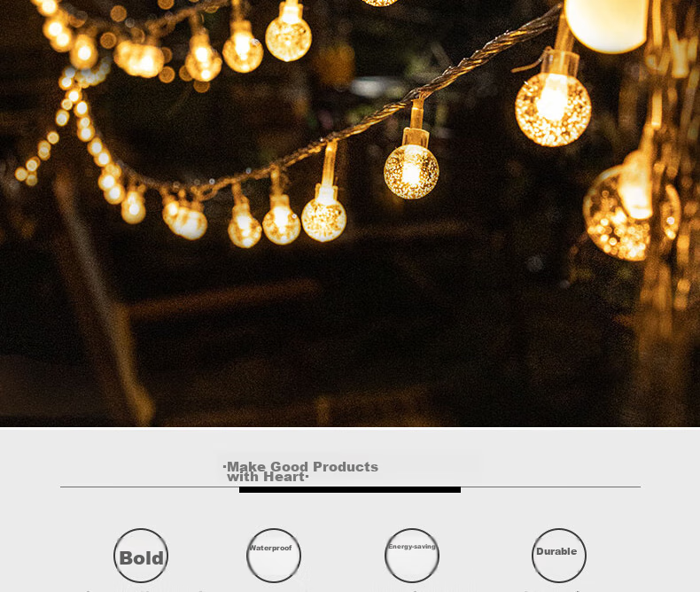 Abaoli LED String Lights Birthday Colorful Flashing Lights for Room Bedroom Dormitory Yard Outdoor Decoration Tent Camping Light Strip 2