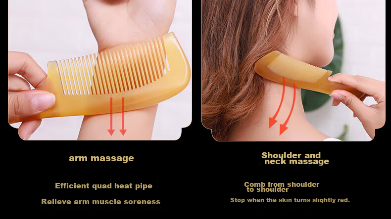 JEPPE Natural Ox Horn Comb, Detangling Comb, Hair Brush, Anti-Static Styling Comb, Gentle on Hair, Birthday Gift for Girlfriend 24