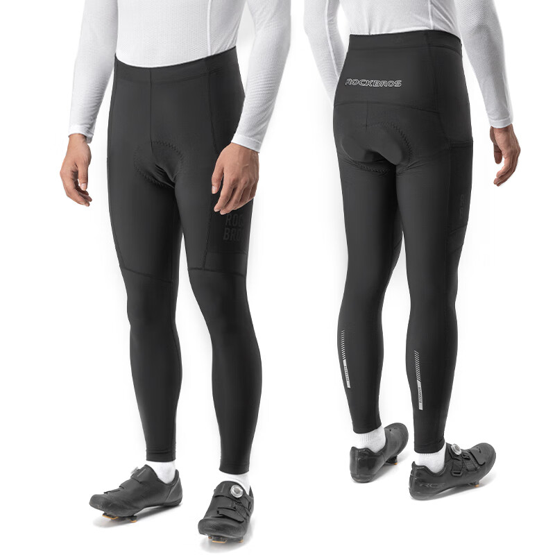 Rockbros Men's Cycling Pants Spring Summer Lightweight Sun Protection Road Bike Quick-Dry Long Pants with Padding Black 4XL
