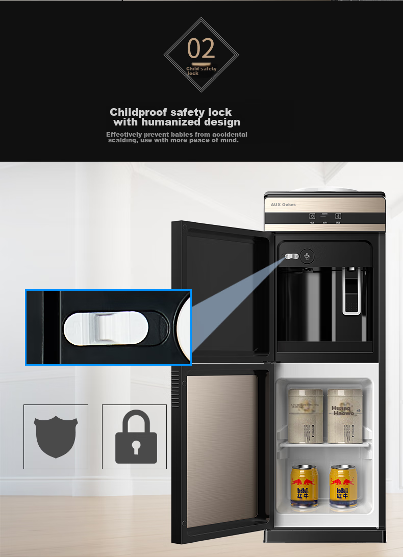 AUX Water Dispenser for Milk Preparation, Home And Office Use, Double-Door Cabinet-Style Hot And Cold Water Dispenser YR-5 4