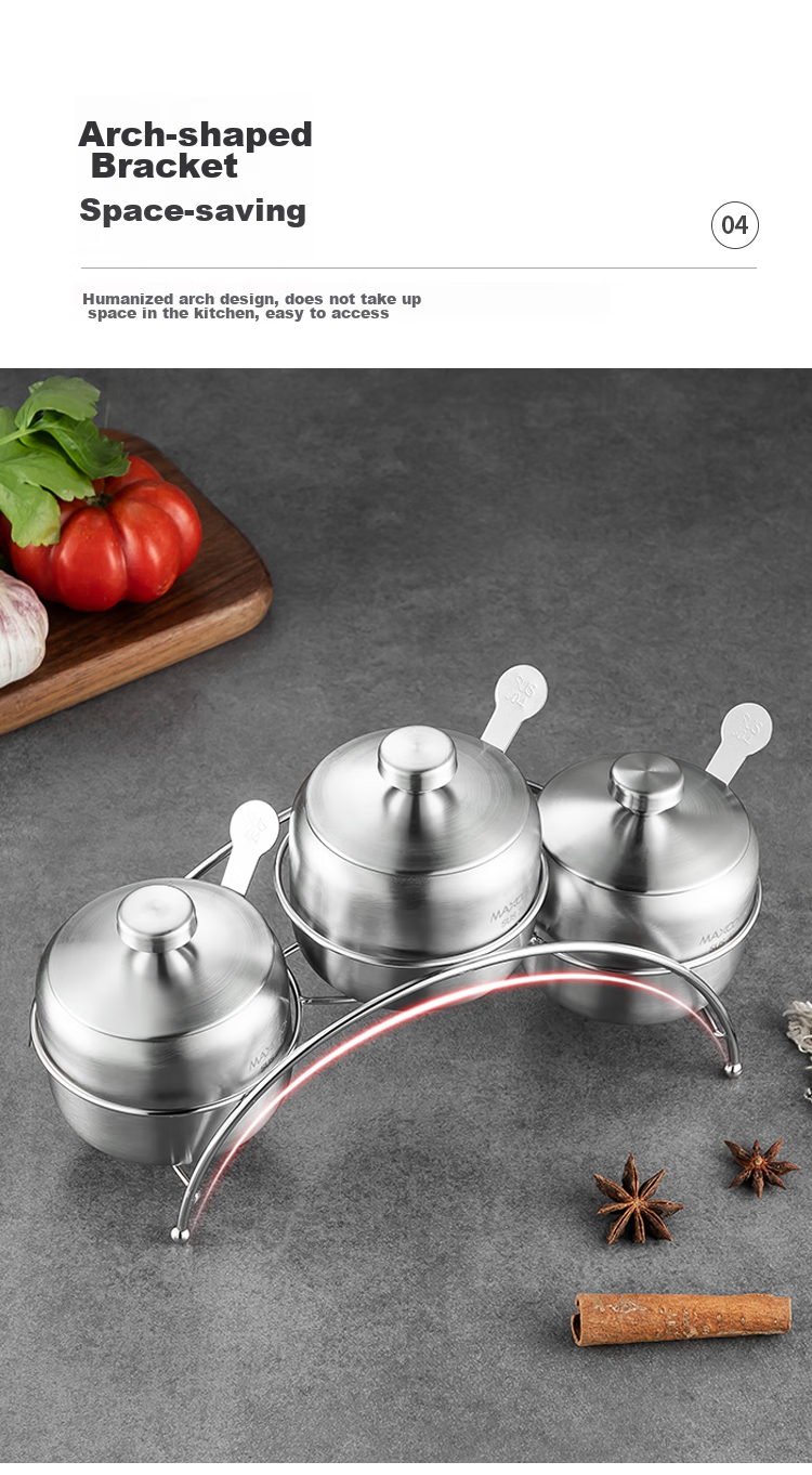 MAXCOOK 304 Stainless Steel Glass Seasoning Container Salt Shaker Powder Dispenser Sugar Powder Barbecue Spice Bottle MCTC1372 7