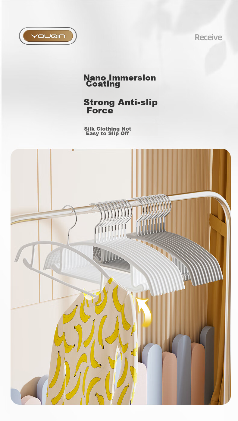 YOUQIN Non-Slip Clothes Hanger for Home Use, Anti-Scratch Children's Drying Rack, Clothes Drying Hanger with Shoulder Protectio 5