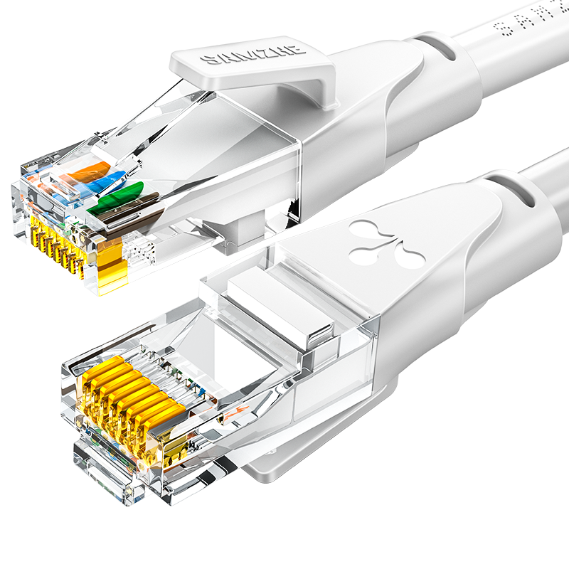 SAMZHE CAT6 Ethernet Cable, 1 Meter Gigabit High-Speed Broadband Cable, 8-Core Twisted Pair Patch Cord for Home Surveillance, Computer Router Network, with Dual Connectors, White BWD6010