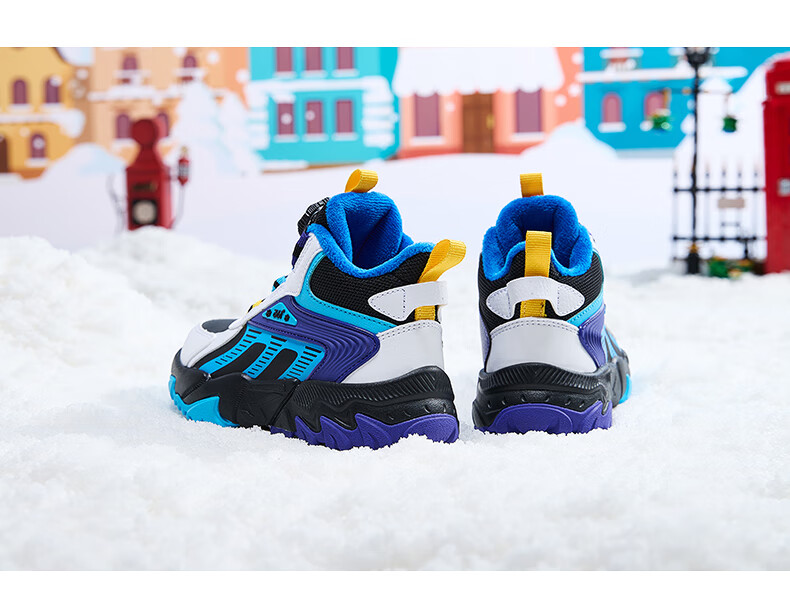 361° Kids Winter Cotton Shoes 24 Size Unisex Toddler Outdoor Warm Fleece Lined Durable Cotton Shoes Purple 30 7
