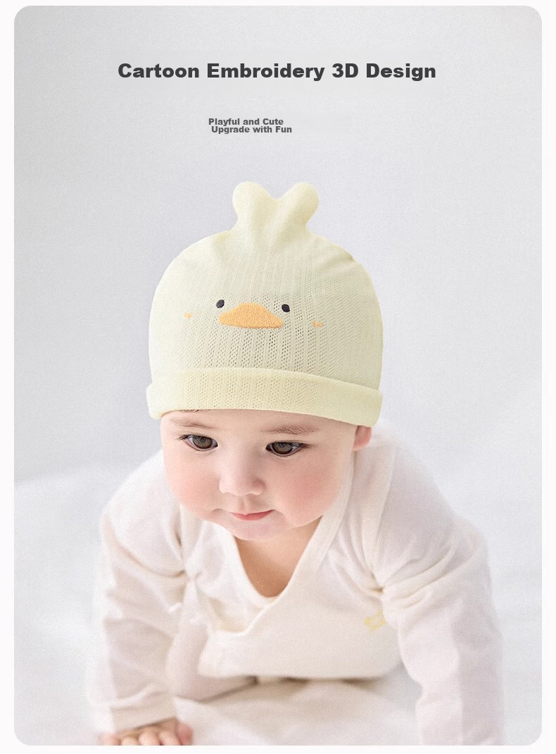 Niduoxiong Baby Hat, Newborn Fontanelle Cap, Summer Mesh Breathable Infant Hat, Newborn Cap, Newborn Baby Hat 7