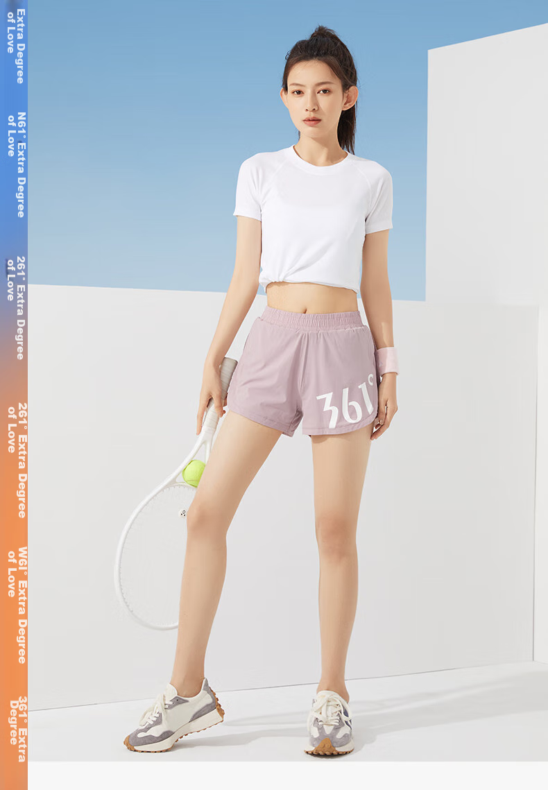 361° Sports Fitness Yoga Shorts, Summer Lightweight, Anti-Exposure, Fake Two-Piece Design, Running Sports Outer Wear, Breathable Shorts 21