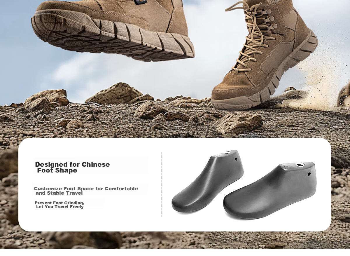 Free Soldier Mid-Top Hiking Boots for Men And Women, Outdoor Wear-Resistant Non-Slip Trekking Climbing Sandproof Breathable Desert Boots, Sand Color, Size 40 5