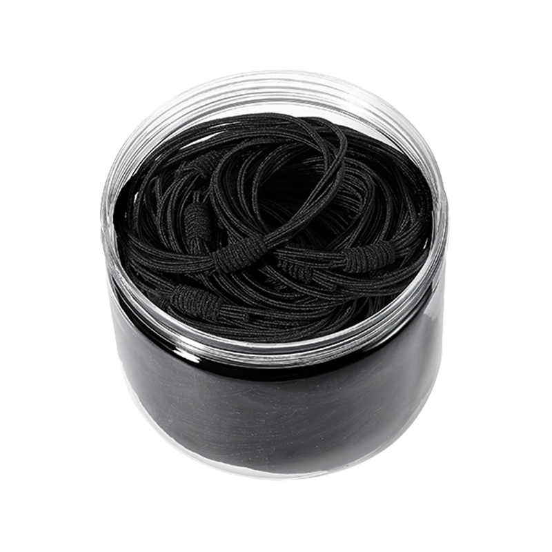 UPLUS High Elasticity Hair Ties [Four-Strand] 32 Pieces Black Hair Bands Rubber Hair Elastics