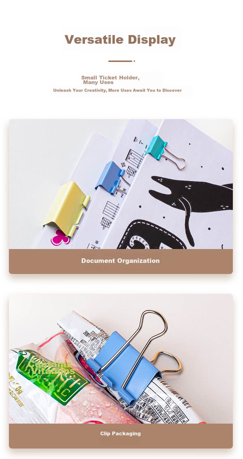 Jindeli 3#32mm Colorful Binder Clips, Small Clips, 24 Pieces/bucket, Long Tail Clips, Metal Bill Clips, Anti-Rolling Edge Stationery File Clips, Butterfly Clips, Fish Tail Clips, Office Supplies OS1003 8