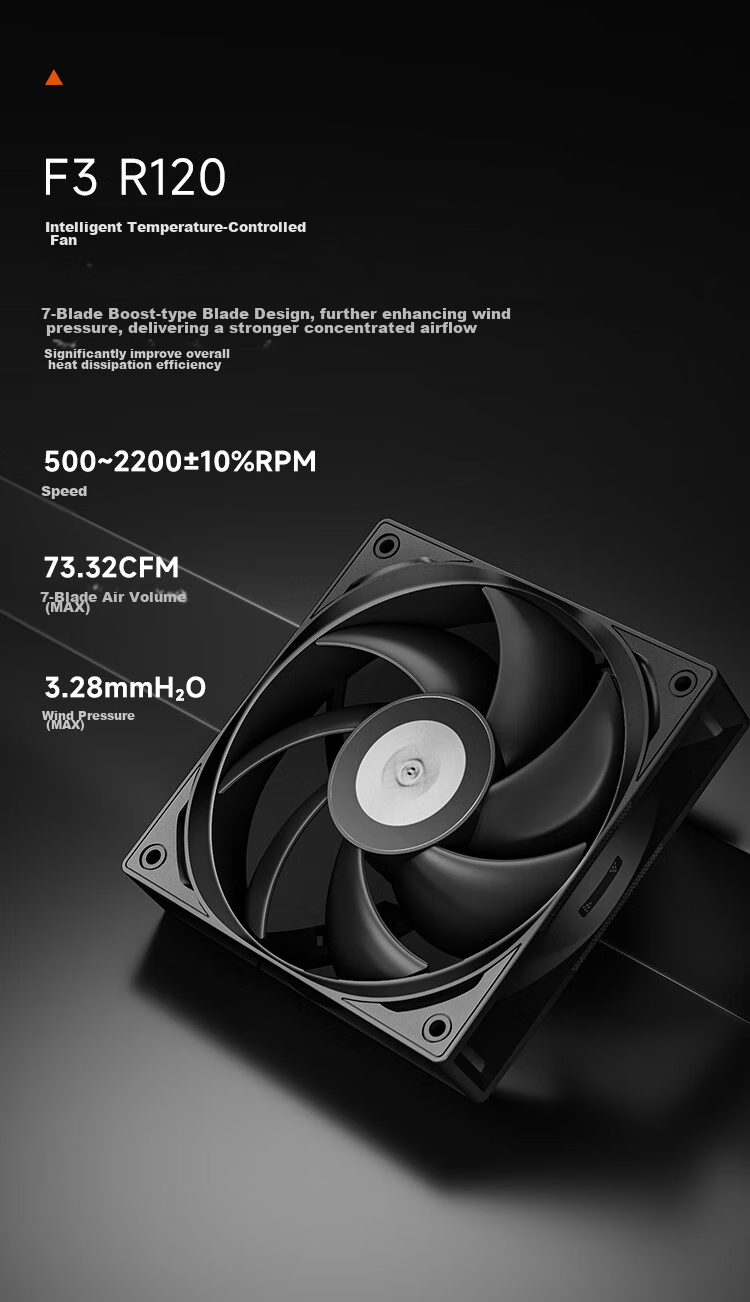 PCCOOLER RT500 Digital Display, BK Matte Black, CPU Air Cooler (5 Heat Pipes / Temperature Display / High-Performance Fan / Triangular Wave Fin / 1700/AM5) 5
