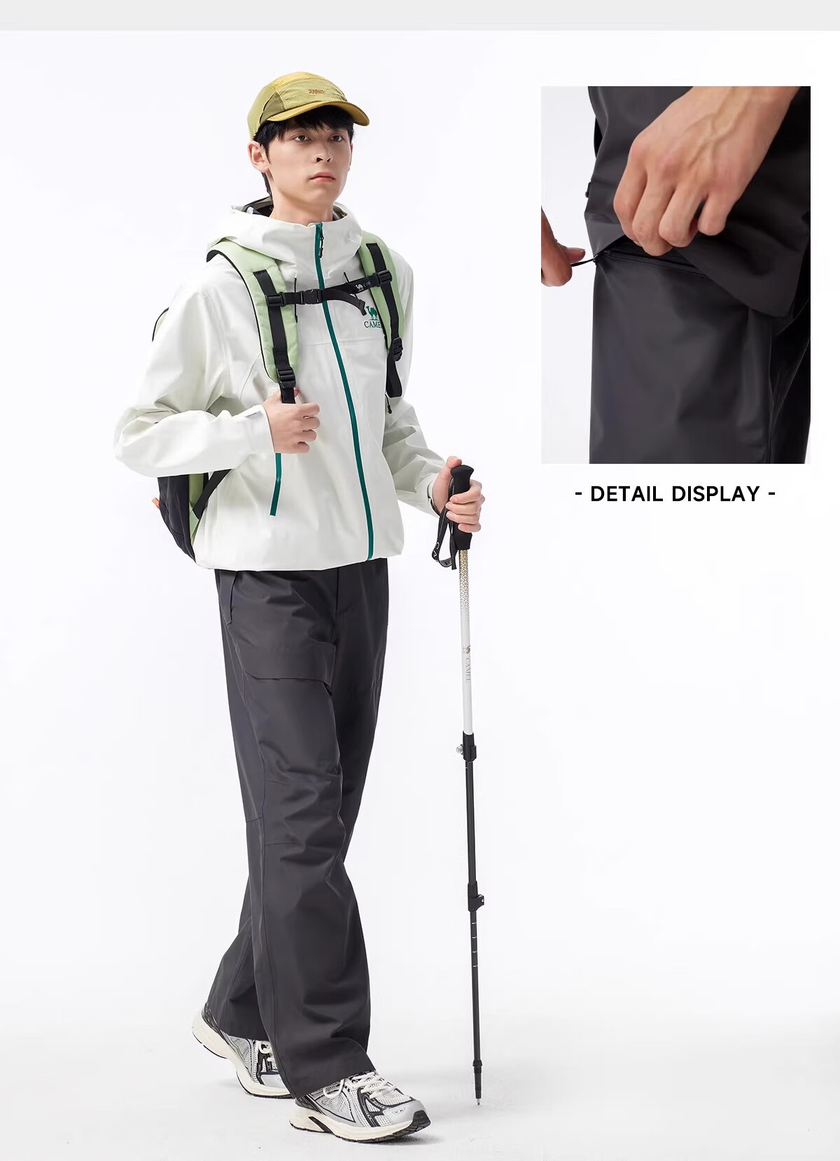 CAMEL Outdoor Hiking Pants for Men, Three-In Windproof Waterproof Fleece Inner Layer, Highly Breathable Moisture-Proof Temperature-Resistant Mountaineering Trousers for Women, XL 23