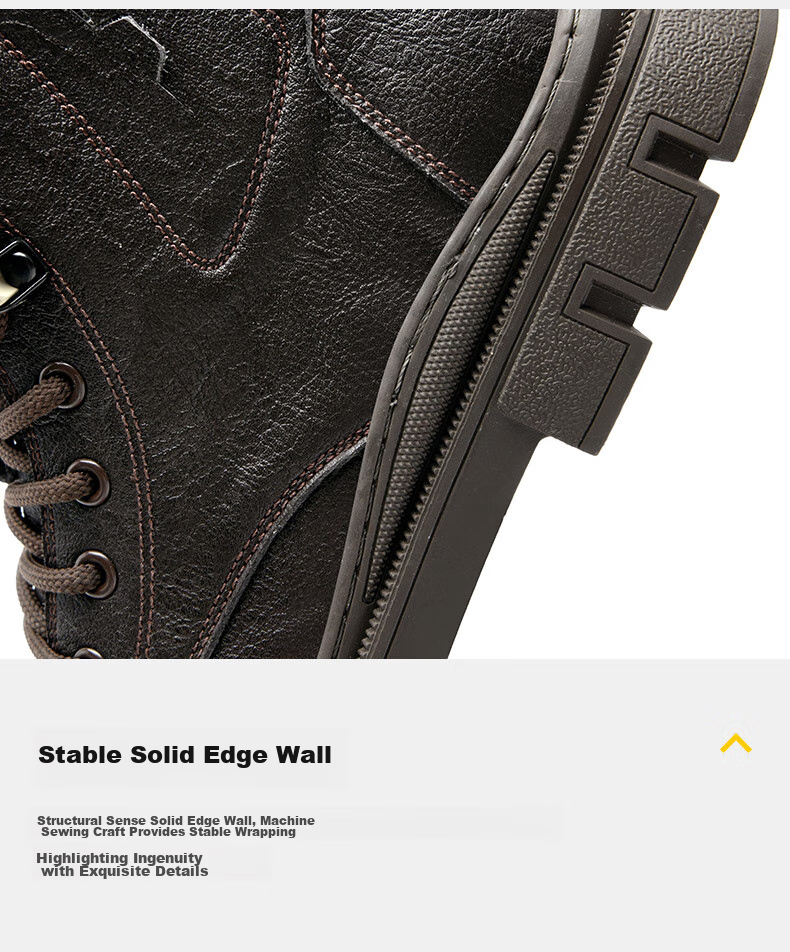 HLA Martin Boots Men's Casual Shoes Autumn Winter Work Shoes HAAGZM4AB70567 Brown Fleece-Lined Size 42 18