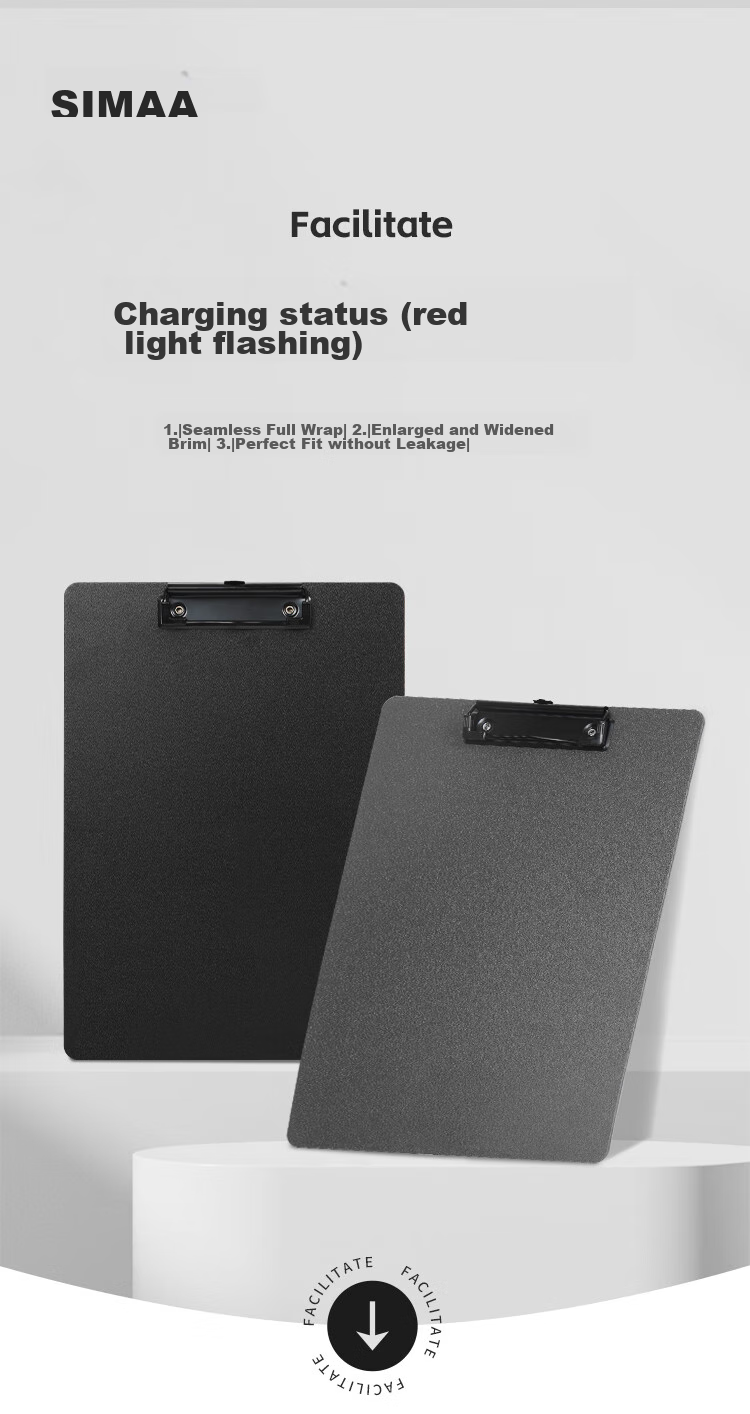 SIMAA A4 Landscape Folding Clipboard File Folder Writing Board Meeting Folder Writing Tablet Poetry Recitation Contract Signing Plastic Clipboard Exam Paper Document Storage Folder Black 8476 1