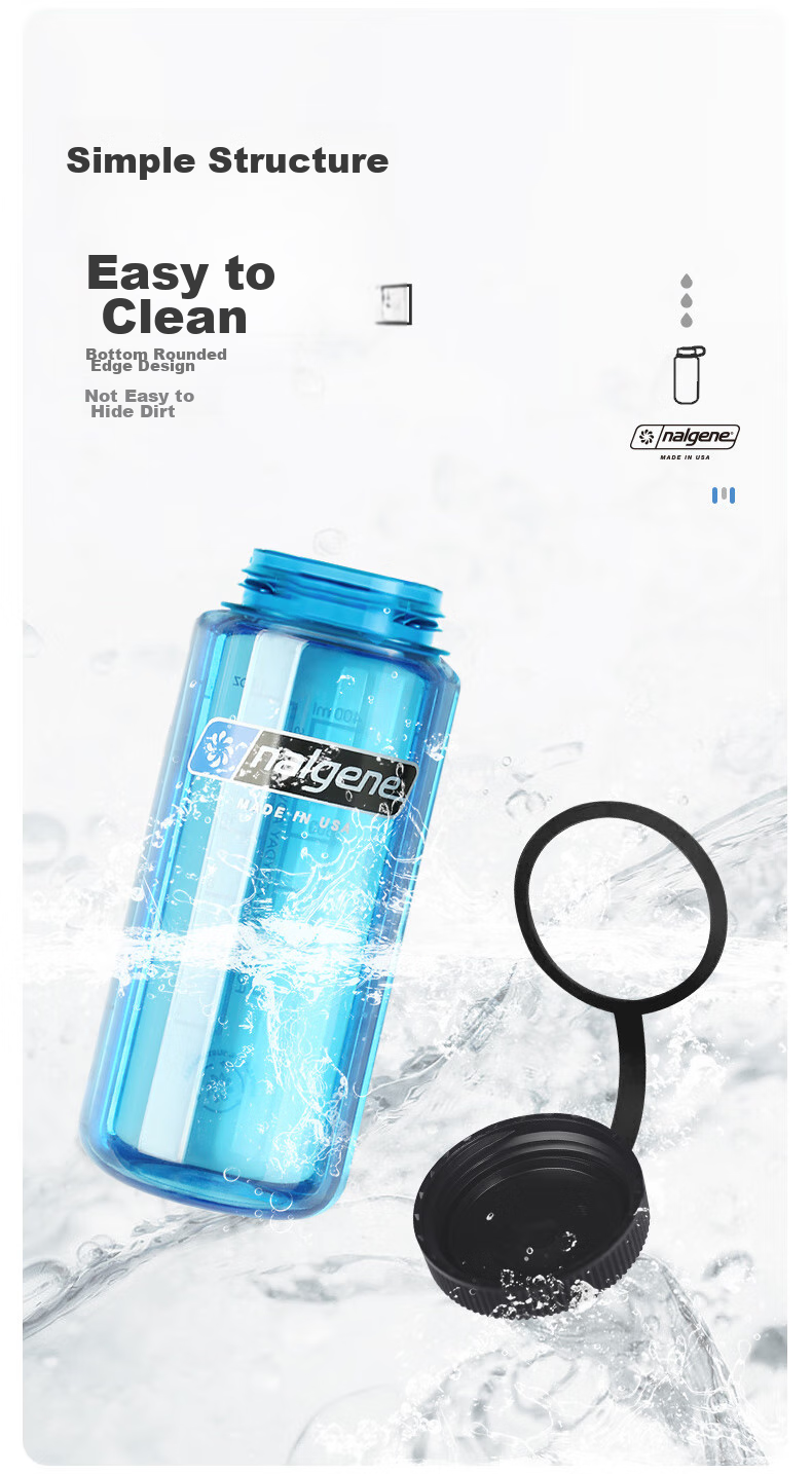 Nalgene Imported Plastic Water Bottle from USA, Outdoor Sports Cup for Men And Women Students, Summer Heat-Resistant Portable Measured Cup 500ml 7