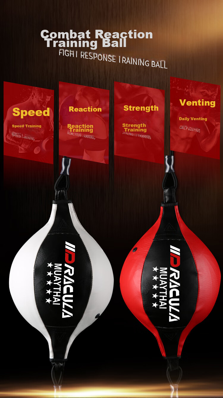 MUAYTHAI DRACULA Boxing Speed Ball, Rebound Ducking Earth Hanging Home Fitness Training Equipment Reaction Ball Gold 6