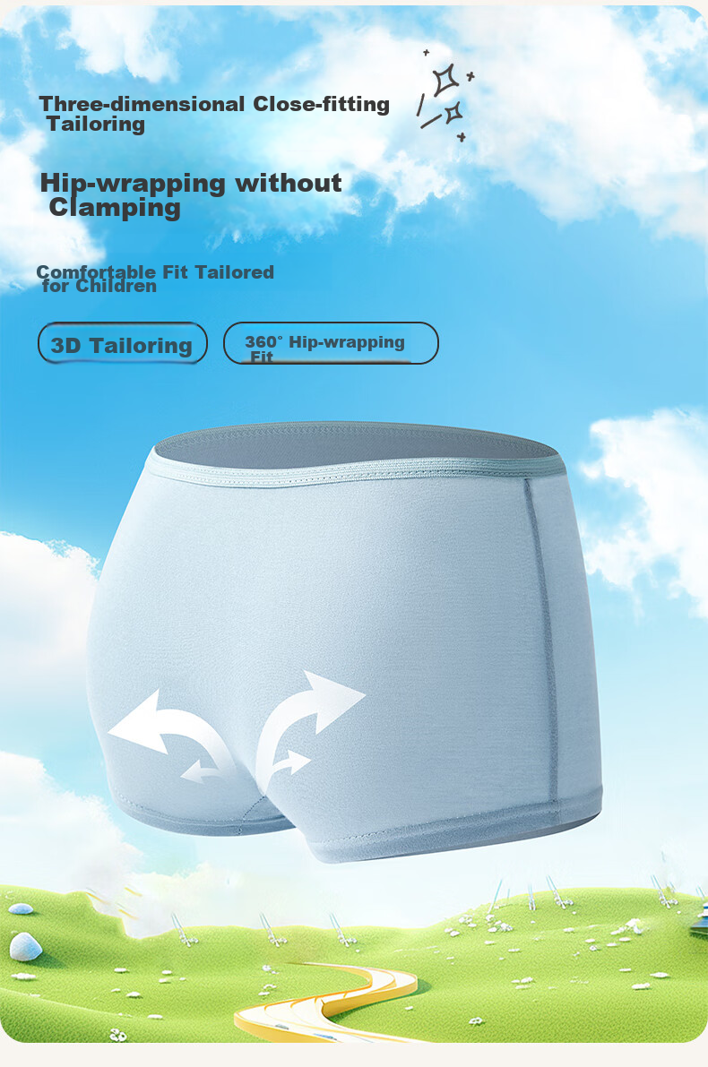 Siwangongli Children's Disposable Underwear, Boys' Washless Daily-Use Boxer Briefs, Travel Disposable Product Set 4