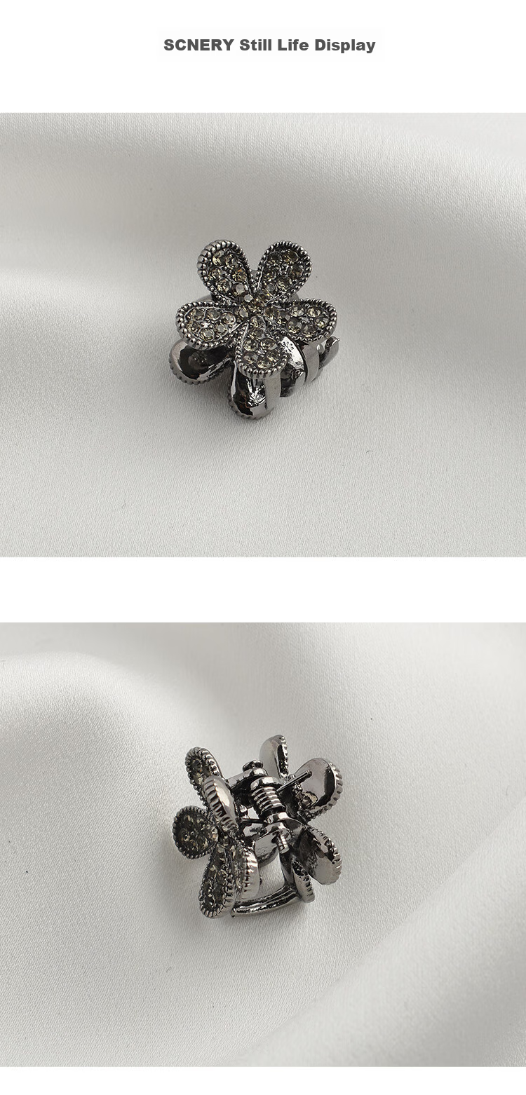 CHIMERA Hair Accessories, Korean-Style Compact Small Hair Claw, Rhinestone Flower Hair Clip, Versatile Simple Hairpin for Women, Mid-Autumn Festival Gift 8