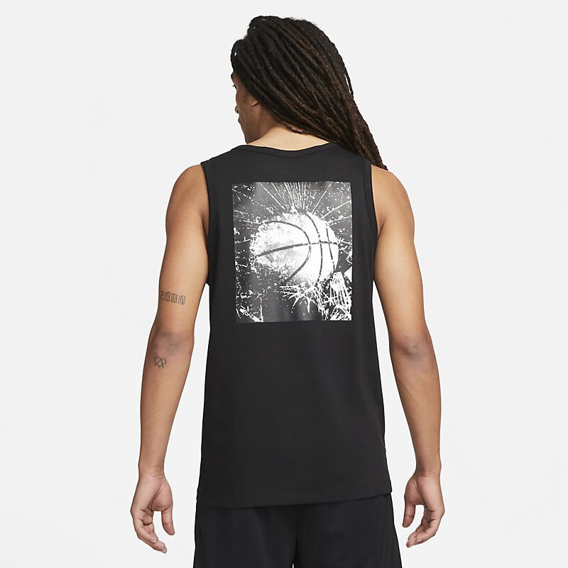 NIKE Men's Sports Tank Top, Round Neck Sleeveless, Soft Comfortable FJ2301-010 Black M 2