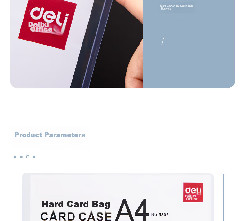 Deli A4 Transparent Hard Plastic Sleeve Card Holder Document Cover Display Frame PVC ID Plastic Cover Paper Protector Material Display Bag 5806 12