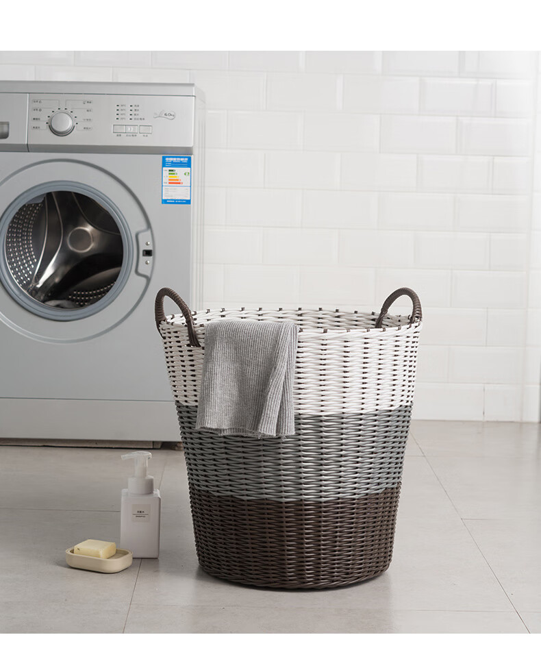 Weijian Large Capacity Foldable Rattan-Like Laundry Hamper, Clothes Storage Basket, 41*30*38cm 12