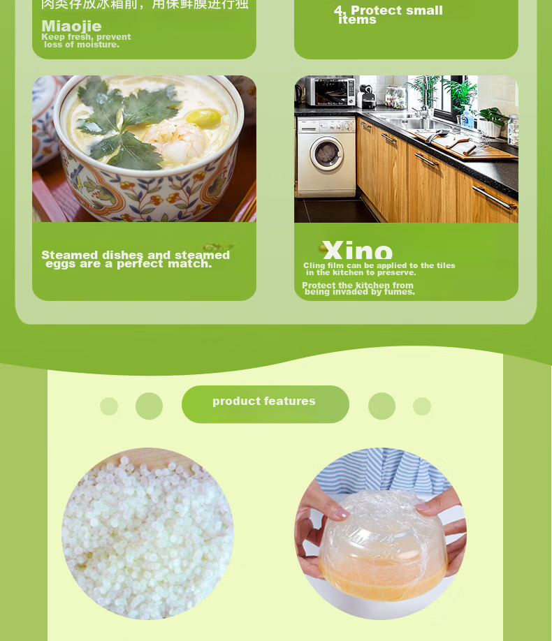 MIAOJIE Disposable Cling Film, Upgraded Adhesion for Better Hygiene, Easy to Tear, Small Economy Pack 20 Meters * 20cm 3