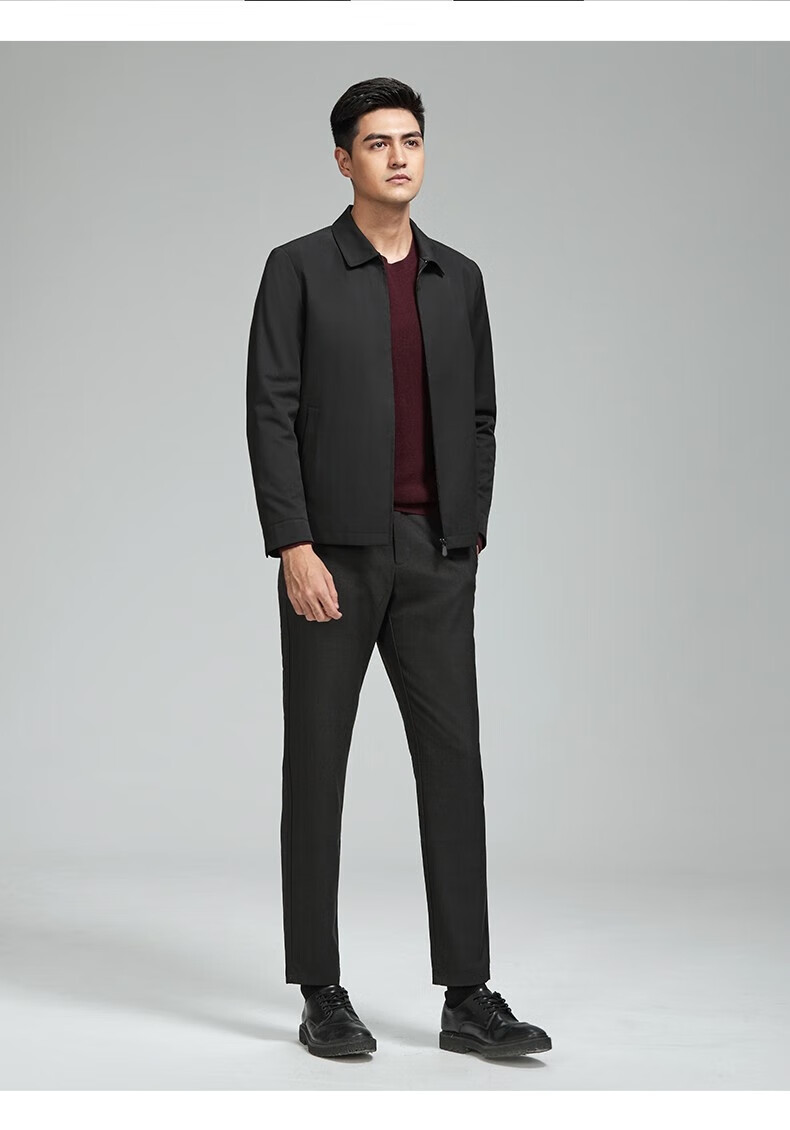 Goldlion [Leader Jacket] Autumn Winter Men's Machine Washable Wool Stand Collar Easy Care Business Coat Navy Blue M00 4